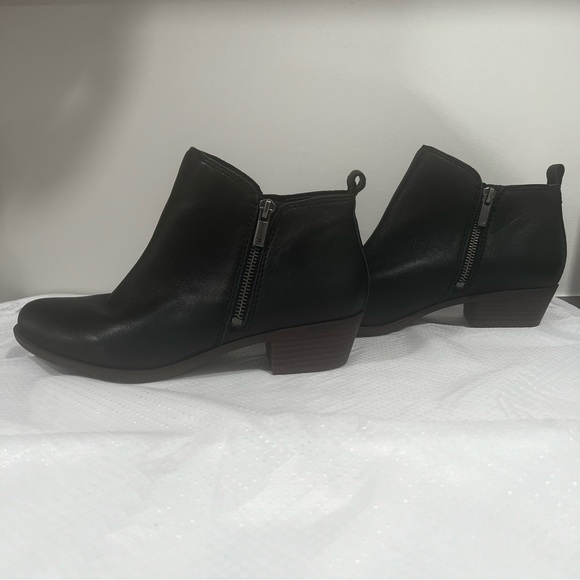 Lucky Brand Basel Leather Bootie Women’s Sz 7.5W Black - Picture 2 of 15